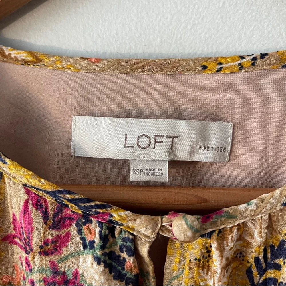 LOFT Floral Tiered Midi Dress XS | Cottagecore Boho Fairy Floral | Retail $89 - Picture 4 of 7